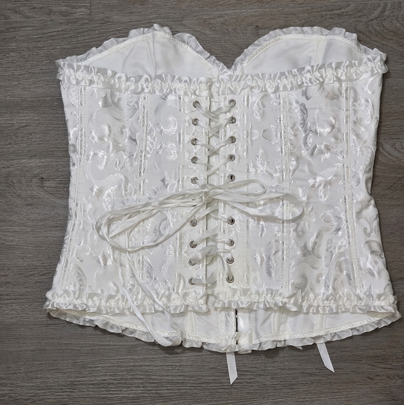 White Corset Shaper Fairycore Womans Sz Large Sexy Lingerie Fantasy - Picture 2 of 7